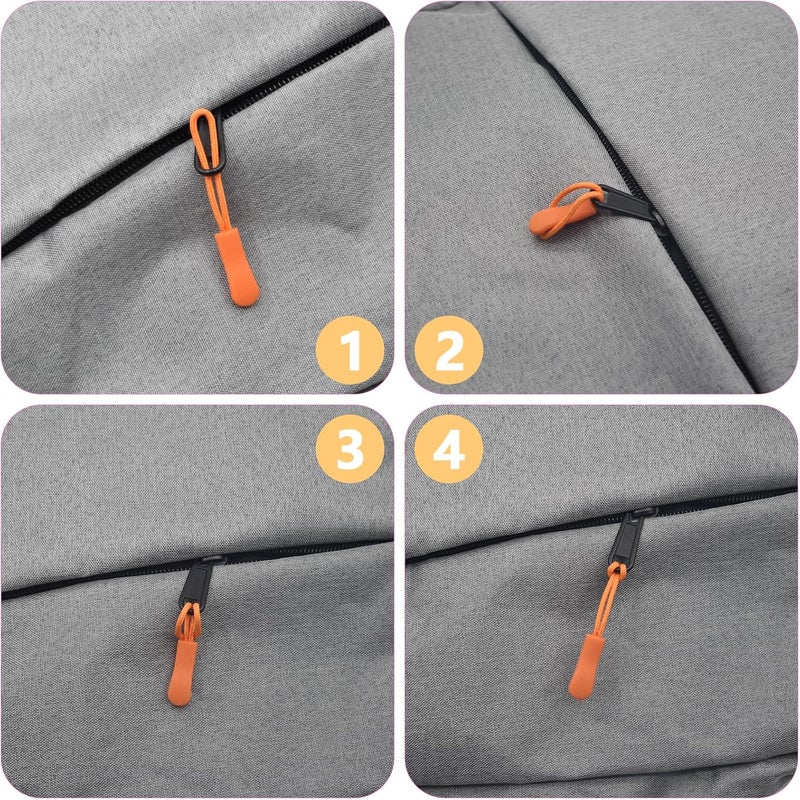 SHRJ 120Pcs Pulls Nylon Cord Zipper Tag Extension Pulls Fixer Cord Zipper Tag Replacement for Clothes, Luggage, Backpacks, Jackets, Handbag Tents, Sweatshirt, 12 Colors - Image 4